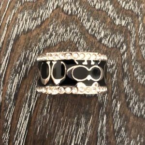 Coach size 7 black enamel ring